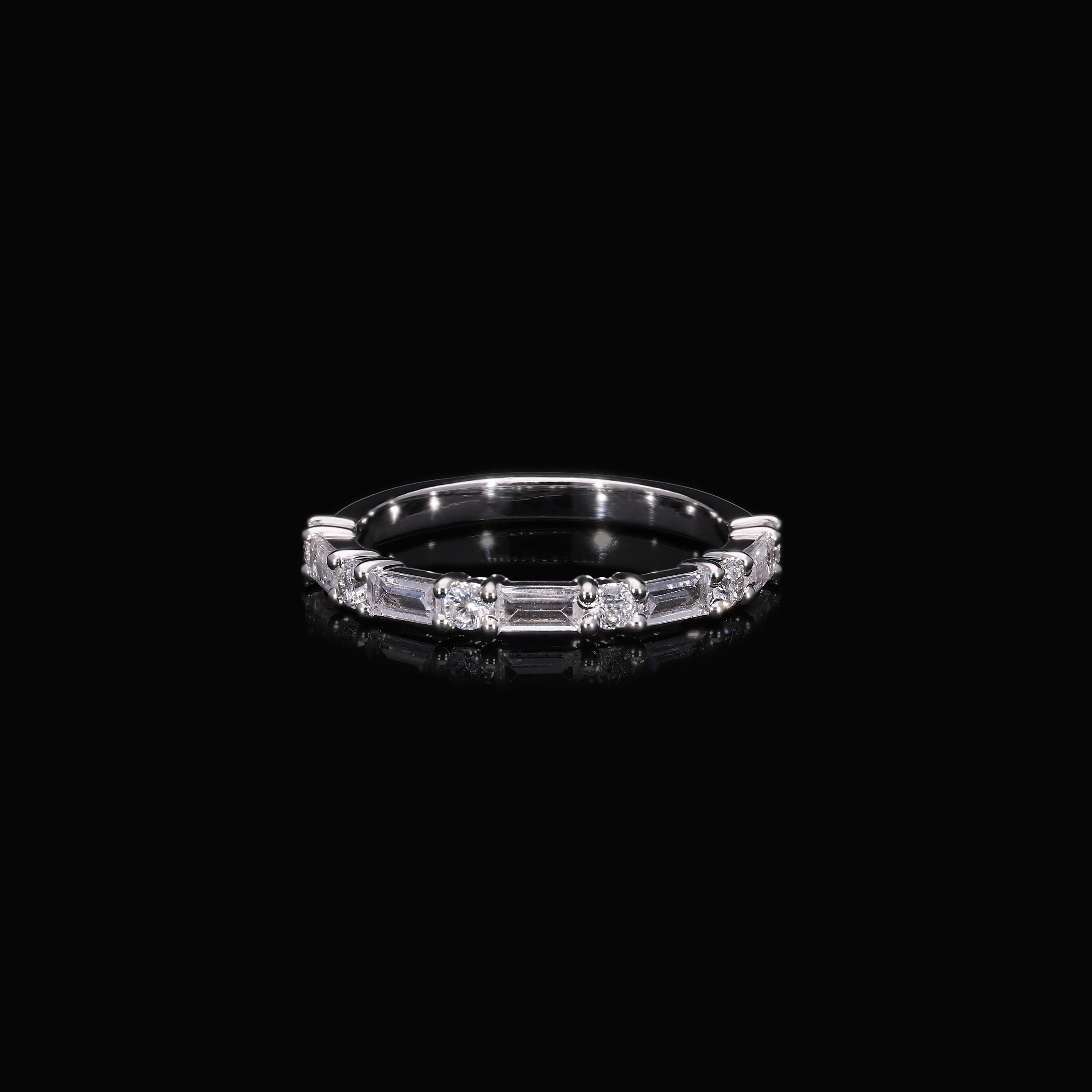 Baguette Cut Lab Grown Diamond Half Eternity Band